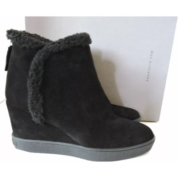Aquatalia Ankle Wedge Faux FurWaterproof Booties- Size 11 - Picture 3 of 13